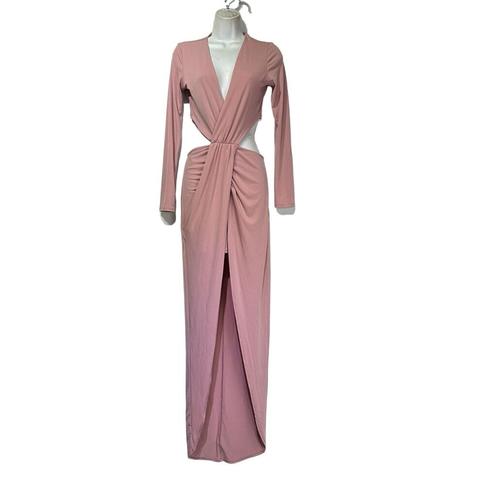 Windsor Rose Pink chiffon cutout maxi dress with slit Size M